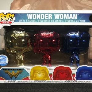 Chrome Wonder Woman 3-Pack Funko Pop